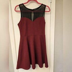 Source Unknown Burgandy/Wine Sleeveless Sweetheart Mini Dress